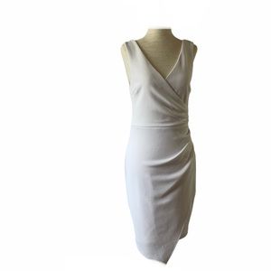 Bisou Bisou White Ruched Asymmetric Dress